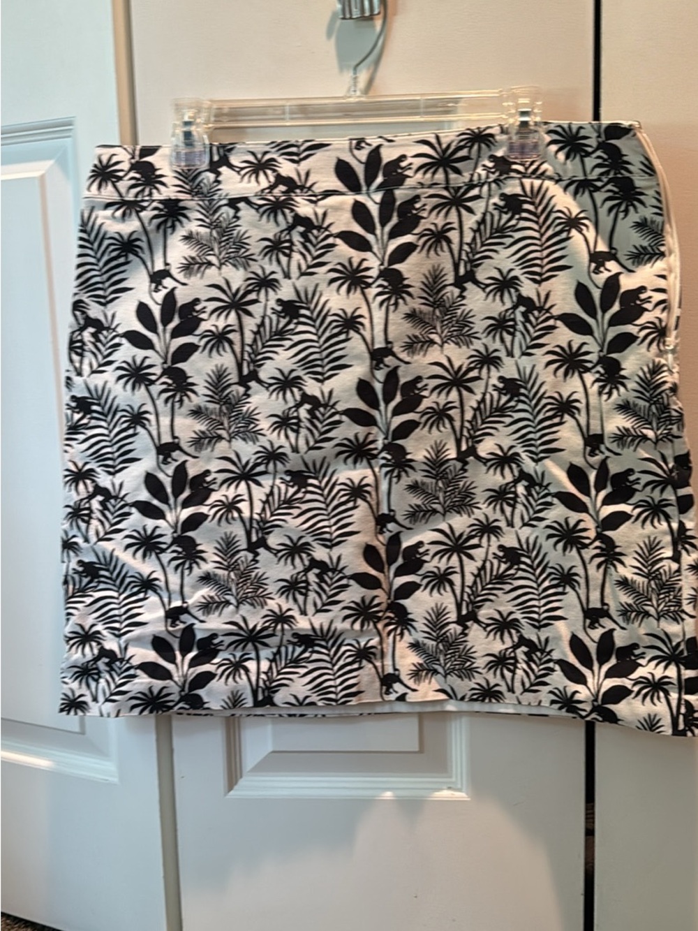 Talbots Black & White Tropical Print Women's Skirt 14